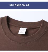 Camiseta De Algodón Puro 100% Para Hombre Manga Corta Verano Moda Casual Color Sólido Cuello Redondo Top Amplio Para Pareja - details 3
