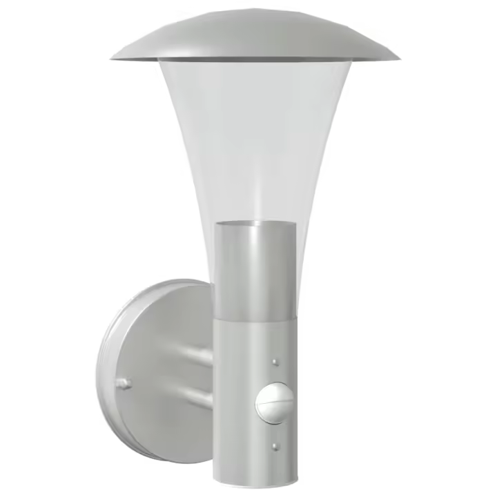 vidaXL Aplique de exterior con sensor acero inoxidable Color Negro,  Plateado, y mas - 1