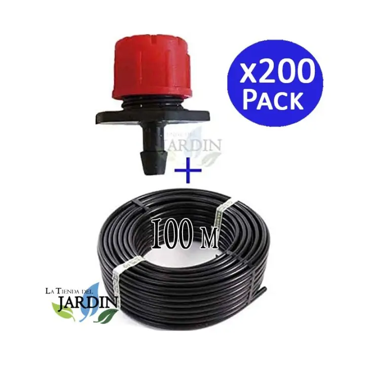 Suinga Tubería Goteo 16mm 100m + 200 Goteros Regulables - 1
