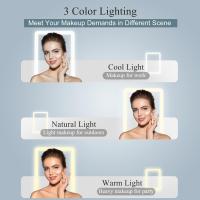 Espejo iluminado portátil de la belleza del maquillaje, iluminación de 3 colores, pantalla táctil de Dimmable, espejo cosmético plegable del tablero LED con las luces - details 1