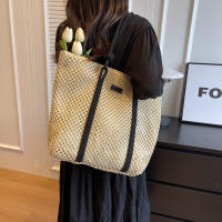 Bolso De Hombro Elegante Para Mujer En Paja Tejida Bolso De Playa De Verano Bolso De Compras Casual Con Manija Top Y Correa De Hombro Estilo Bohemio - details 7