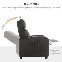 HOMCOM Sillón de Masaje Relax Reclinable con Mando a Distancia 2 Zonas de Masaje 8 Programas 5 Niveles de Intensidad y Temporizador Tapizado en PU 68x88x98 cm - details 4