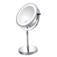 Espejo de maquillaje con lupa 1X/10X, 7 pulgadas de doble cara luz blanca LED sombra libre LED espejo de vanidad, batería y cable USB alimentado (incluye 3) - details 0