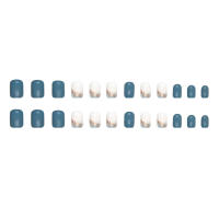 Uñas Postizas De Estilo Pastoral Cortas 24 Piezas Con 1 Pieza De Pegamento De Gel Y 1 Linterna De Uñas En Acrylic - details 3
