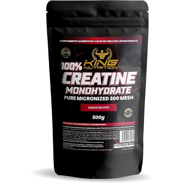 King Nutrition Creatina Monohidratada 100% Pura 500gr 66 Tomas  Creatina en polvo, Micronizada 200Mesh - 1