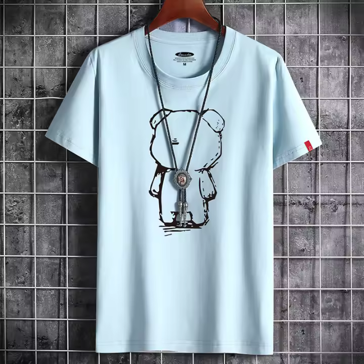 Camiseta Para Hombre 2023 Ropa De Fitness Blanco O-Neck Anime Camiseta Oversize Tops Casual Verano COTON Pull on - 1