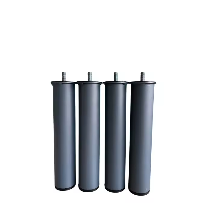 Juego de Patas Redondas para somier o Cama | Rosca Métrica 10 | Color Gris Antracita (4, 27 cm) | Altura 27 centímetros - 1