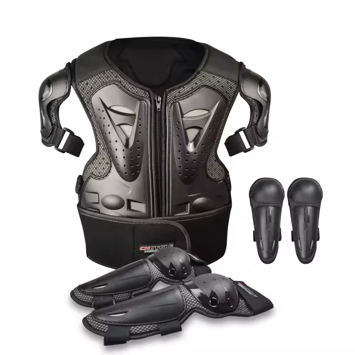 Traje De Armadura Para Motocicleta Para Niños Con Protector De Torso Y Guantes De Rodilla Y Codo Para Motocross Equipamiento De Seguridad Para Deportes Acuáticos - 1