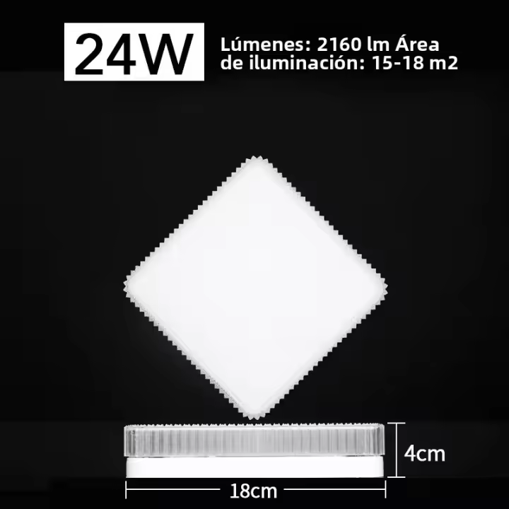 Luz De Techo LED Cuadrada Marpou Para Dormitorio Y Sala De Estar 18W/24W/36W/48W Neutro Frío Cálido Instalación Sencilla Moderna - 1