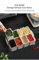 Herramienta De Cocina Moderna: Bandeja Para Servir Con 8 Pequeñas Cajas Desmontables De Almacenamiento De Especias Tapa Y Mango Para Frutas Y Verduras En El Refrigerador - details 4