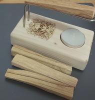 Quemador de Palo Santo de madera , grabado Catrina, soporte para Palo Santo, vela de té, Palo Santo. Lala´s candels. - details 0