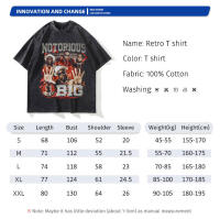 Camiseta Vintage Biggie Hip Hop Rapper Harajuku Talla Grande DTG Y2K Manga Corta Tees De Algodón 100% Para Hombres - details 1