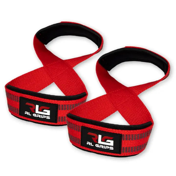 RL Grips® Straps 8 Gym para Levantamiento de Pesas y Powerlifting Profesional Acolchado - Correas de Agarre en Forma de 8 de Gimnasio y Fitness Peso Muerto y Culturismo - 1