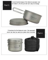 APG Ultraligera Sartén De Titanio Para Camping Y Senderismo Cocina Al Aire Libre Utensilios De Cocina Para Picnic - details 5