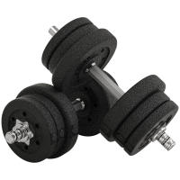 HOMCOM Conjunto de Mancuernas Ajustables de 25kg Juego de Pesas con Discos de 2,5/1,5/1,25 kg y Barras de Conexión de 2 kg Kit de Entrenamiento para Gimnasio en Casa - details 0