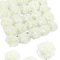 25Pcs Rosas Blancas Artificiales Para Decoración De Boda Fiesta Hogar Y Jardín Ramo De Flores Falsas Para DIY - details 3