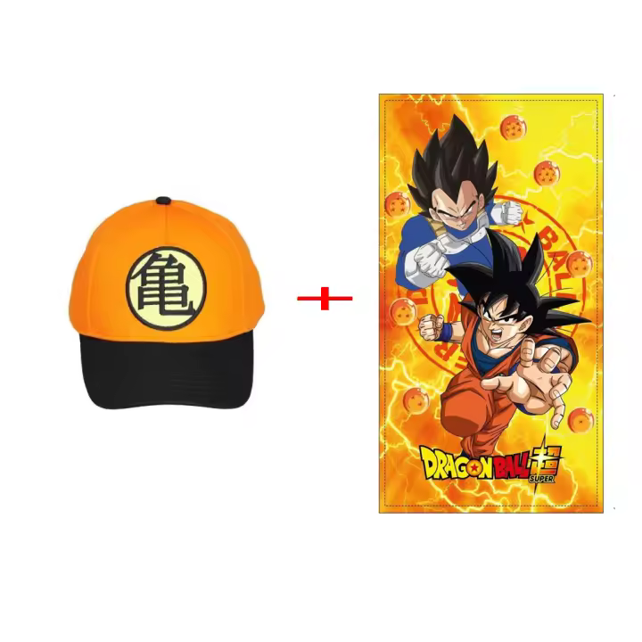 set gorra adulto alcotton + toalla microfibra 70*140cm dragon ball - 1