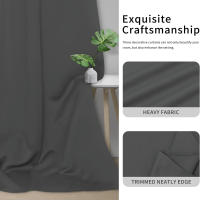 Cortinas opacas para dormitorio, 2 paneles, ojal sólido con aislamiento térmico y reducción de ruido, cortinas de ventana, 37x5, 4/37x63 pulgadas, gris - details 5