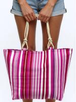 MEJORADA TOTE BAG Grande Rayas Multicolor – BOLSO DE PLAYA de Lona con Asas de Cuerda, Capacidad Extra, 6 Colores Disponibles - details 9