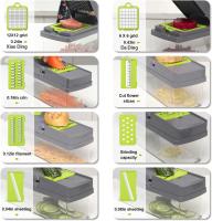 Mandolina 16 En 1 Cortador De Verduras Y Frutas Cortador De Tomates Y Zanahorias Rascar Queso Y Ensalada Herramienta De Cocina Ecológica Plástico - details 4