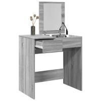 vidaXL Tocador con espejo 73x46,5x120 cm en color Roble ahumado/Negro/Gris hormigón y más | decorativo de pared para baño dormitorio recibidor moderno - details 5