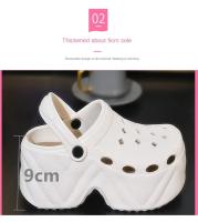 Sandalias De Tobillera Gruesas Para Mujer Verano 2025 Clogs Con Plataforma Y Tacón De 7cm Para Playa Y Jardín EVA Cómodas Y Antideslizantes Tallas 34-41 Colores Negro Blanco Kanki - details 5