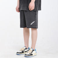 Shorts De Algodón Vintage Lavados Con Impresión Cruzada Para Hombres Verano Shorts Transpirables Con Bolsillos Para Gimnasio Y Running - details 3