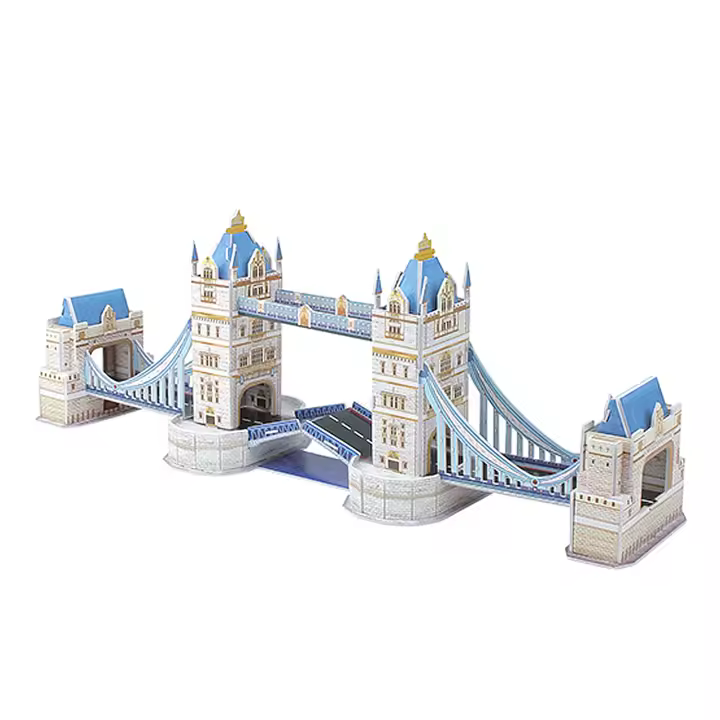 DAM. Puzle 3D de cartón del Puente de la Torre en Londres. 45 piezas. 42x15x10cm. - 1