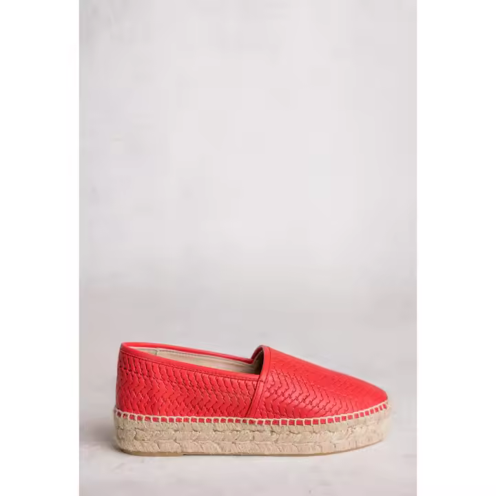 MINERVA – ESPARDEÑA ROJA DE PIEL CON SUELA DE YUTE - 1