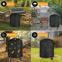 Cubierta para Barbacoa, Cubierta para Barbacoa, Impermeable y Resistente, Cubierta Redonda para Parrilla de jardín, protección al Viento, UV y Resistente al Agua - details 4