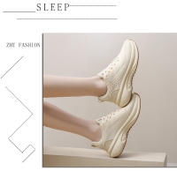 Zapatillas De Correr Para Mujer Suelas Suaves Y Amortiguadas Superficie De Malla Transpirable Zapatos De Vuelo Tejidos Moda Universitaria - details 12