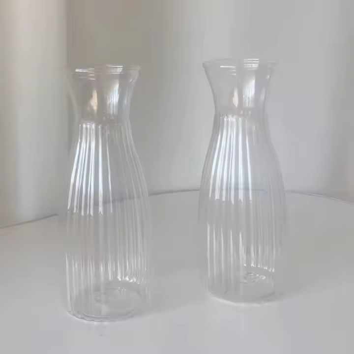 2pcs Vaso De Plástico Con Vaso Transparente Para Decoración De Flores Y Bouquets Estilo Clásico Para Festivales Y Decoración Del Hogar - 1