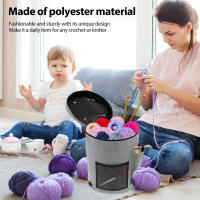 Bolsa De Almacenamiento Para Tejer Y Crochet De Gran Capacidad Portátil Con Bolsillo Para Agujas Y Gancho Organizador De Herramientas De Bordado Y Costura - details 4