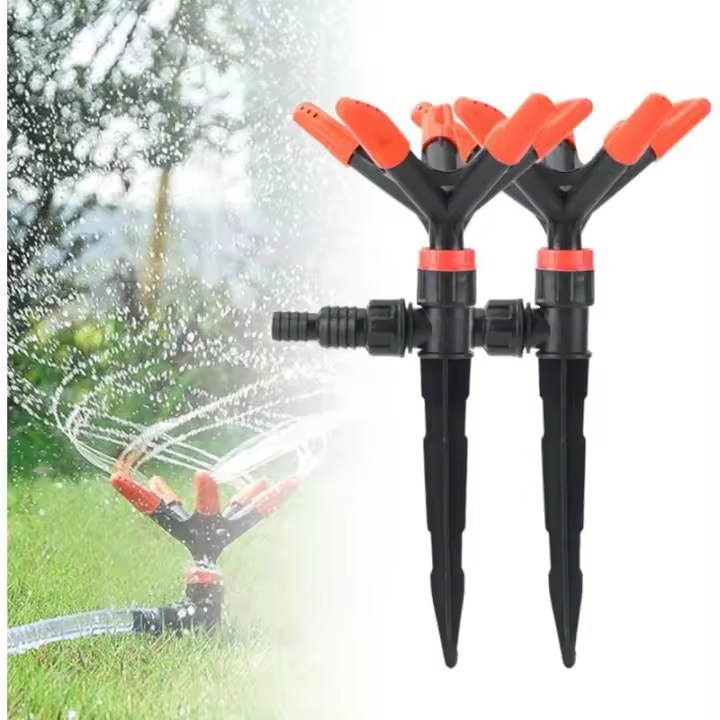 Aspersor de jardín de 2 uds, aspersor de agua automático para césped con rotación de 360 grados, para césped, plantas, flores y verduras - 1
