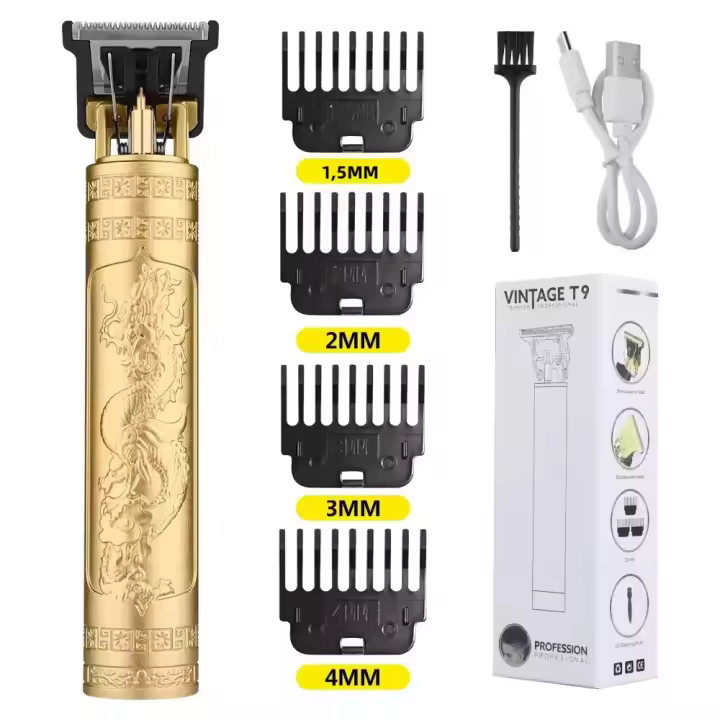 T9 Máquina De Pelacabelos Eléctrica De Alta Gama Silenciosa Para Barba Y Cabeza Con Regalo Rápido Para Novio Caja De Almacenamiento De La Tienda - 1
