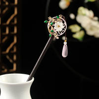 Palo De Pelo Vintage De Madera Para Mujer Hecho a Mano Flor De Lujo Peine De Cabello Accesorio De Joyería Para Cabeza Para Boda Fiesta - details 6