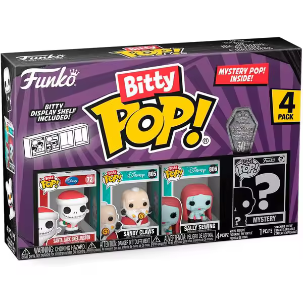 Funko Pack  4 Bitty Pop  Bittys Funko  Pop Pesadilla Antes de Navidad Jack Skellington SAlly Zero Ooogie boogie Lock Schock Barrel Mayor   Funko Pop Nightmare Before Christmas elige Nightmare Before Christmas - 1