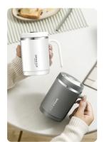 Taza De Café De 500ML Con Asa Y Tapa Acero Inoxidable 304 Taza De Leche Para Desayuno Con Acabado Ecológico Para Oficina Y Estudio - details 2