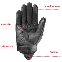 Guantes De Motocicleta De Cuero Genuino De Oveja Para Hombre Guantes De Carreras Y Motocross Transpirables Para Ciclismo Y Motociclistas - details 3