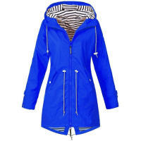 Abrigo De Lluvia Impermeable Para Mujer Casual Básico De Exterior Trenzado Ligero Con Cordón Ropa De Senderismo Para Mujeres - details 7