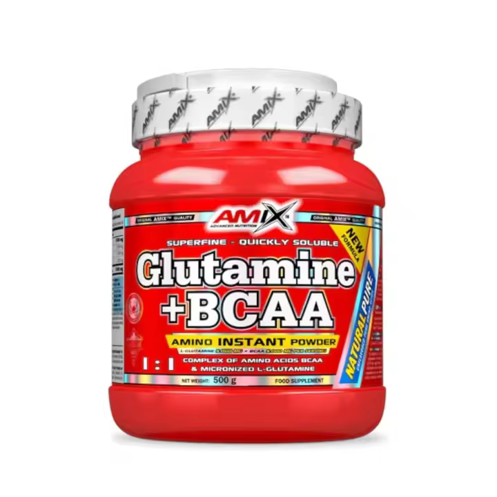 AMIX Glutamine + BCAA Powder - 530 gr para Recuperación Muscular y Rendimiento Deportivo - 1