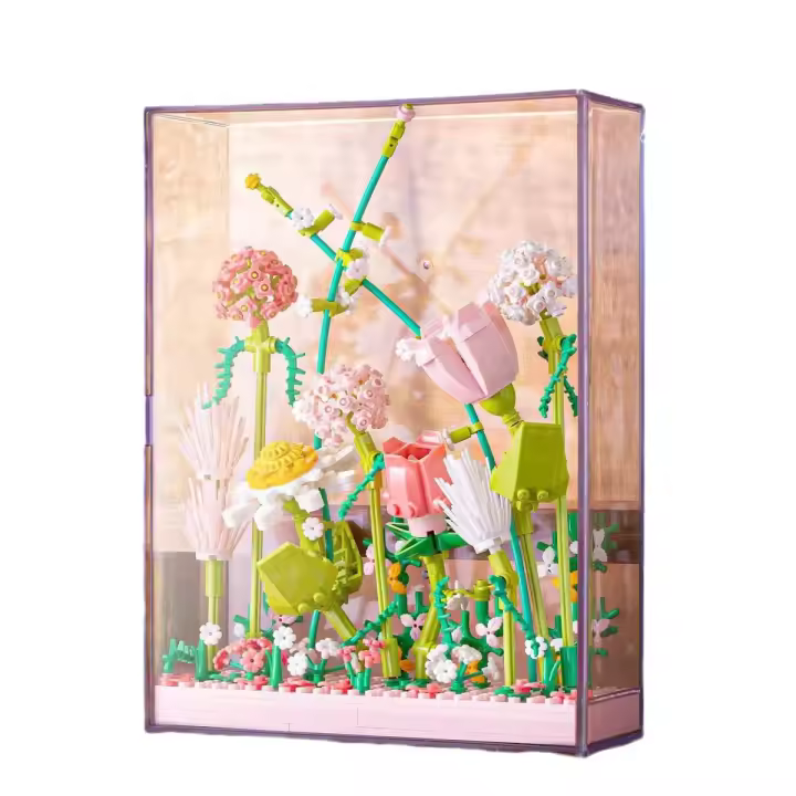 Modelo De Bloque De Construcción Simulación De Flor Decoración De Escritorio Juguete De Moda DIY Regalo Para Amantes Y Niñas - 1