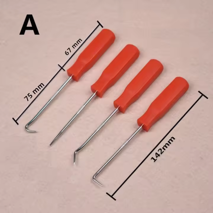 Juego De 4 Piezas De Herramientas De Desmontaje Automotriz Con Pick Y Gancho Para Anillos De Goma Y Selladores Remover De Selladores De Aceite Accesorios De Herramientas Manuales Para Auto - 1
