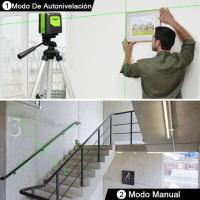 Huepar 9011G - Láser de línea cruzada de haz verde autonivelante con base pivotante magnética de 360° Envió 24Horas - details 1