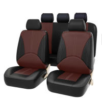 Funda de asiento de coche de cuero PU con costura de cuero universal para 5 plazas - details 12