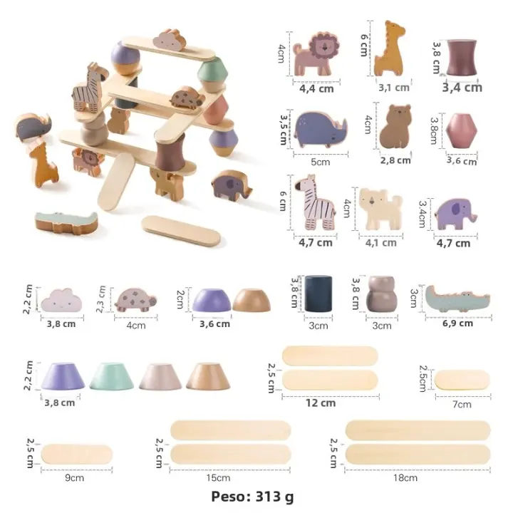 Juguetes De Madera Montessori Tablero Ocupado Juegos Para Niños Aprendizaje Y Educación Memoria Animal Forma Pila De Juguetes - 1