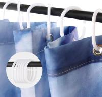 Cortina de Ducha Antimoho Poliéster Lavable Opaco Tela, Cortina divisoria, con 12 Ganchos de Ducha para Bañera Baño Familia Hoteles Autocaravana Dormitorio,180x180CM - details 5