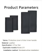 4PCS Cubierta Protectora De Manija Interior De Puerta Para Tesla Model 3/Y En Cuero PU Accesorios De Auto Para Estilo Interior - details 7
