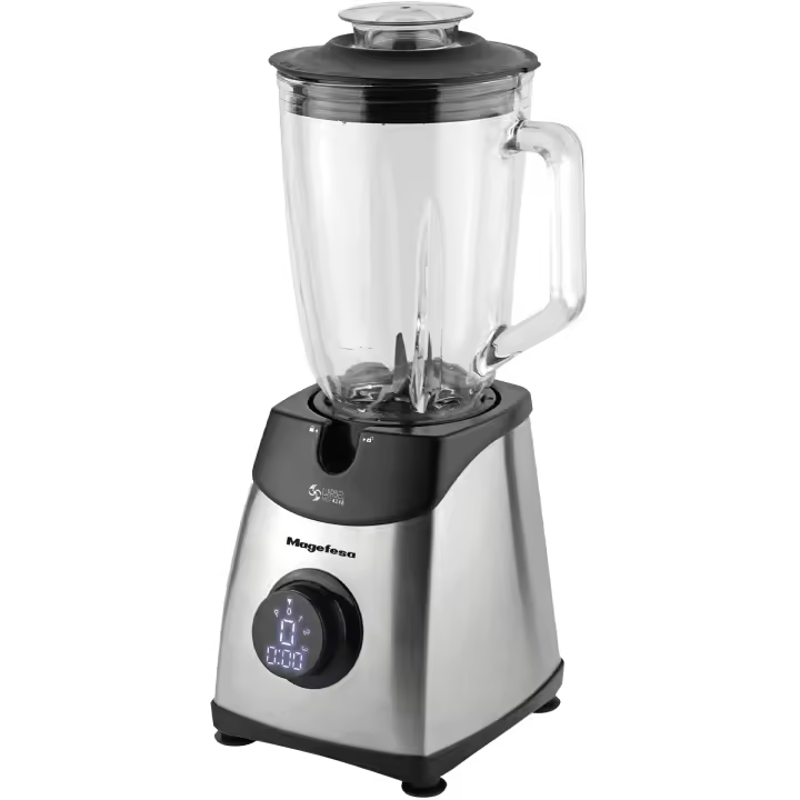 MAGEFESA WIRBEL Batidora de Vaso de 1800W, Jarra de Cristal de 1.5L, Pantalla LCD, 3 Velocidades, Función Turbo y Pica Hielo - 1