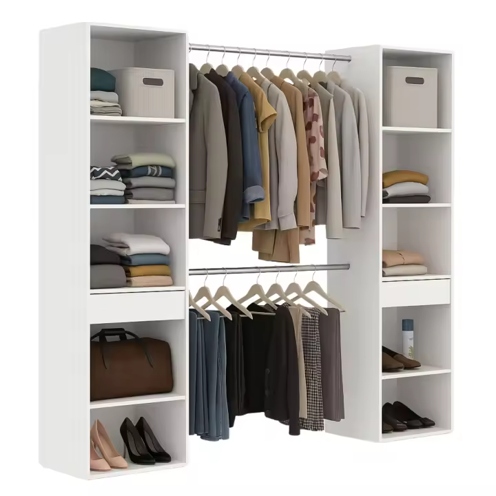 Mueble vestidor abierto Cloe en color Blanco Mate 200x200x50 cm - 1